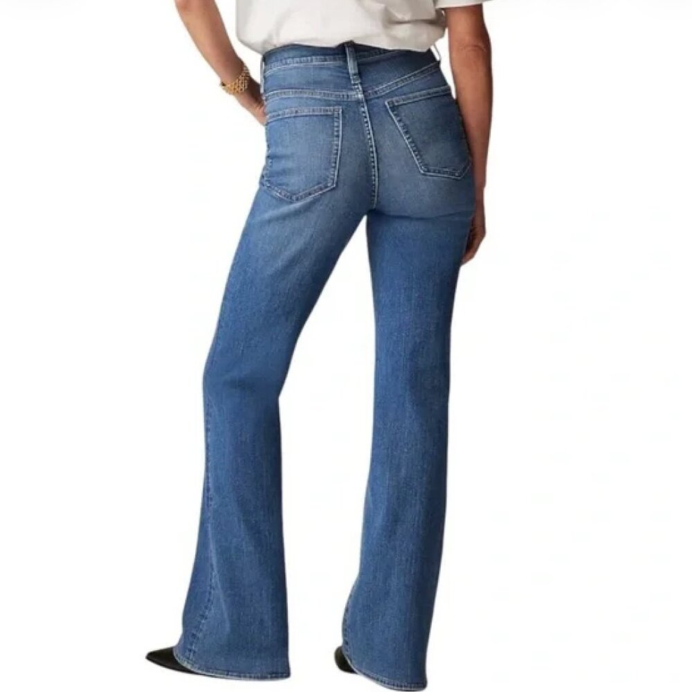 J. Crew Bootcut Jeans Size 28 Wide Flare Leg High Rise Stretch Classic Basic - Picture 2 of 8